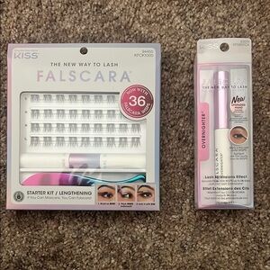 NWT KISS Falscara Starter Kit and Overnight Lash Extensions Effect - Black